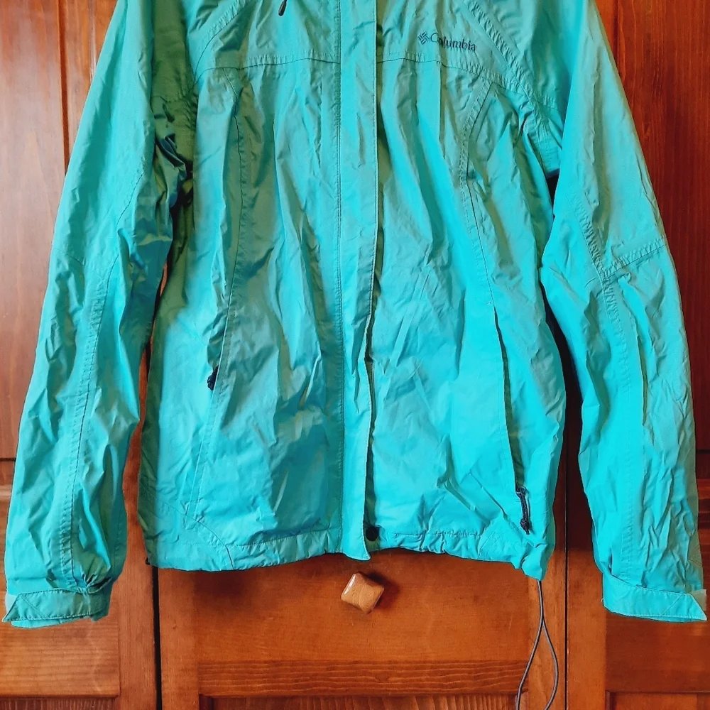 Columbia Arcadia II Lightweight Jacket green blue packable rain jacket size M - Picture 3 of 16